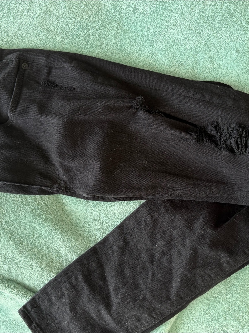 Express Black Distressed Skinny Jeans